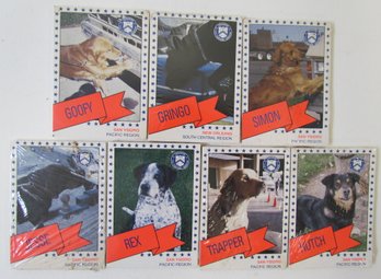 (7) Packs Of 1980s K-9 Trading Cards From US Customs