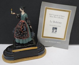 House Of Erte Franklin Mint Music Box La BOHEME Erte Image Porcelain Figurine