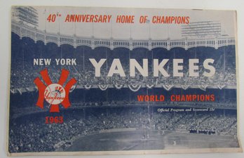 1961 NEW YORK YANKEES Baseball Program