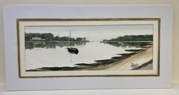 CROWS POND-CHATHAM SPRINGTIME Watercolor Painting By George Robbins