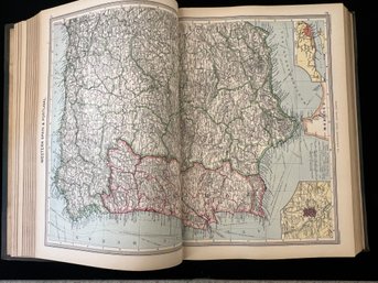 C. 1900 Harmsworth Universal Atlas And Gazetteer Map Book