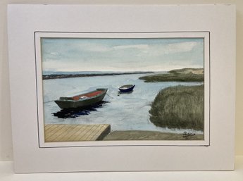 WIXON LANDING-WEST HARWICH Watercolor Painting By George Robbins