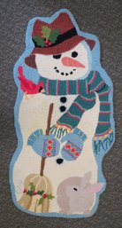 Claire Murray 100% Wool SNOWMAN Accent Carpet