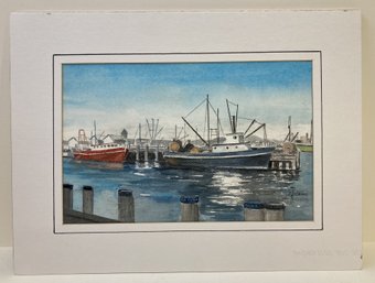 PROVINCETOWN HARBOR Watercolor Painting By George Robbins