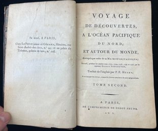 C. 1800 Pacific Ocean Voyage Explorer Book - Tome Second