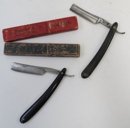 (2) Antique Straight Edge Razors In Original Boxes