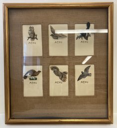 Framed BIRD FEATHER MENU