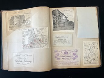 Spectacular 1884 Ocean Voyage New York To Europe Scrapbook W/ Ephemera