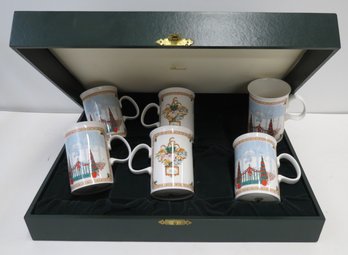 Set Of (6) GUCCI Christmas Mugs In Original Case