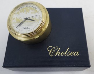 Shreve, Crump & Low SWAN BOAT Waterfall Paperweight Button Clock By CHELSEA