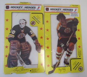 (2)1975 HOCKEY HEROES Pin-Up/Stand-Up Sportrophies/Terry ORielly Autograph