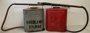 (2) 20th Century INDIAN BRAND Tin Water Sprayers