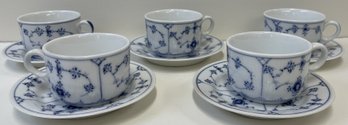 (5) ROYAL COPENHAGEN Coffee Cups & Saucers