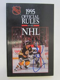 1995 OFFICIAL RULES OF THE NHL Double Signed Book By CAM NEELEY