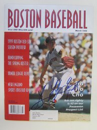 Signed BOSTON BASEBALL Magazine By Red Sox Japanese Pitcher JIN HO CHO