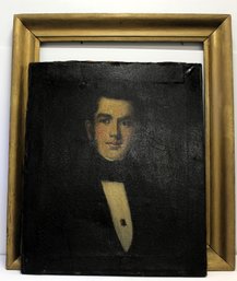 19th Century Oil On Canvas Portrait Painting With Frame