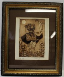 Barbara Garrison Signed Artist Proof Framed Etching