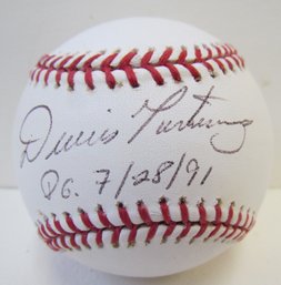 Dennis Martinez Single Signed Boston Red Sox Baseball W/ Perfect Game Inscription