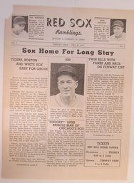 1941 Baseball RED SOX RAMBLINGS Team Newsletter
