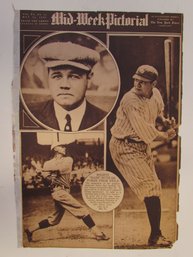 May 25, 1922 Baseball MID WEEK PICTORIAL Newspaper Cover With BABE RUTH