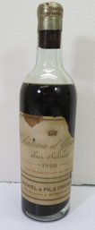 1928 Chateau D Yquem Sur Saluces Sealed Bottle Of Wine - 12 Oz