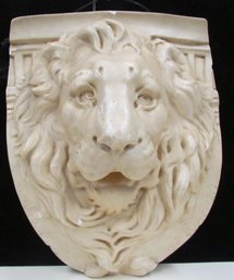 Vintage Plaster Lion Head-Signed