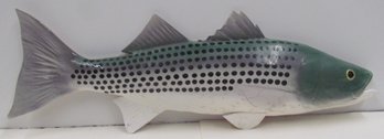 Signed Ceramic Striped Bass Fish Display