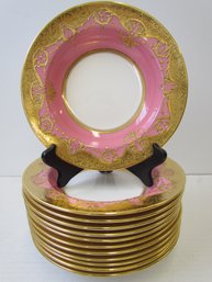 (12) TIFFANY & COMPANY Pink & Gold Pasta Bowls