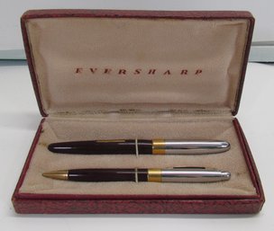 Vintage EVERSHARP Fountain Pen & Pencil Set In Original Box 14K Nib