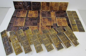 Collection Of Antique J & J.G. LOW Brown Majolica Tiles