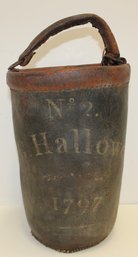 1797 Leather Fire Bucket From Hallowel Maine