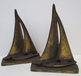 Pair Of Vintage SAILBOAT Bookends