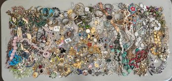 (16) Pounds Of New And Old Costume Jewelry Lot Some Signed