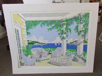 ERIC HOLCH Signed & Numbered Lithograph Harbor Porch #224/300