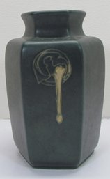 Roseville Rosecraft Hexagon Pottery Vase