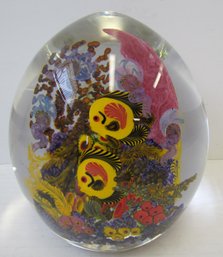 Large CHRIS HEILMAN Signed Art Glass Paperweight - 6' Tall