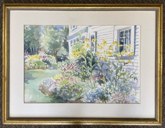 CELIA JUDGE Summer Garden Watercolor Painting