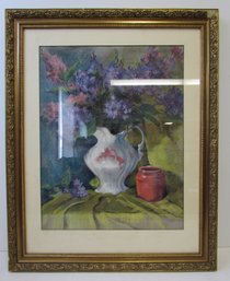 Vintage Signed And Framed Pastel Painting By CMCP