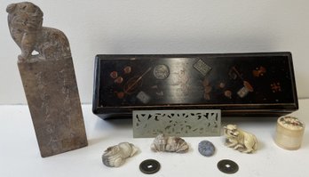 Vintage ASIAN Box With Asian Trinkets