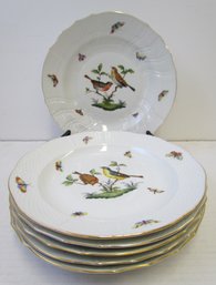 (6) HEREND Dinner Plates *Birds & Butterflies*