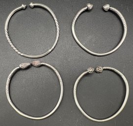 (4) Sterling Silver .925 Jamaica W.I. Cocoa Pods Cuff Bracelets Lot Weighs 2.98 TOZ