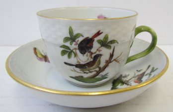 HEREND Tea Cup & Saucer Set *Birds & Butterflies*