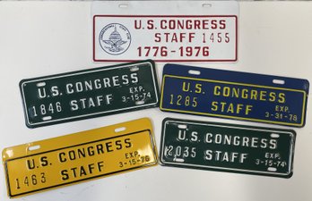 (5) Vintage Congressional License Plates