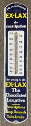Vintage EX-LAX Chocolate Laxative Porcelain Advertising Thermometer