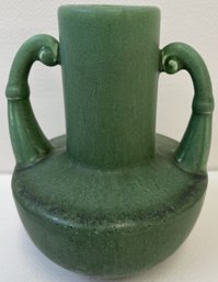Vintage Green Double Handled Vase-Possibly Hampshire Pottery