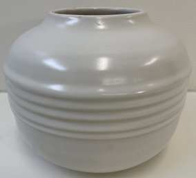 Vintage ROSEVILLE POTTERY Round White Vase