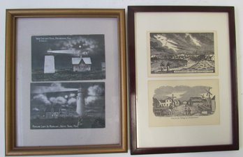 (2) Vintage Framed Postcard Displays