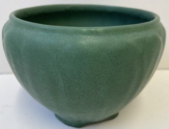 Vintage 1910's Weller Green Glazed Pottery Pot