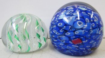 (2) Glass Paperweights