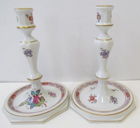 Pair Of HEREND Candlestick Holders 7917/RF